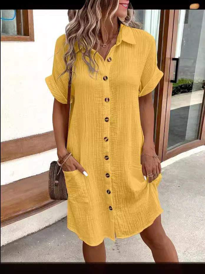 Vestido de verano con mangas cortas y escote en V