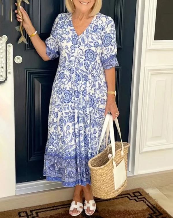 Adriana – Vestido bohemio con escote en V