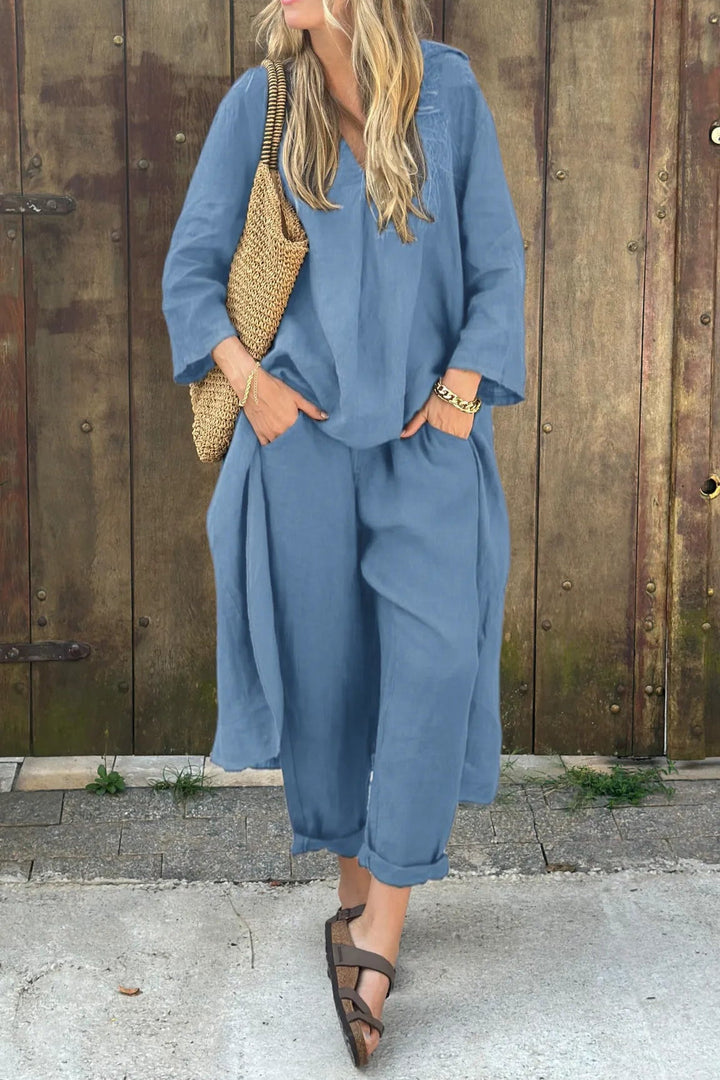 Paola - Conjunto de dos piezas chic con elegancia y estilo versátil.