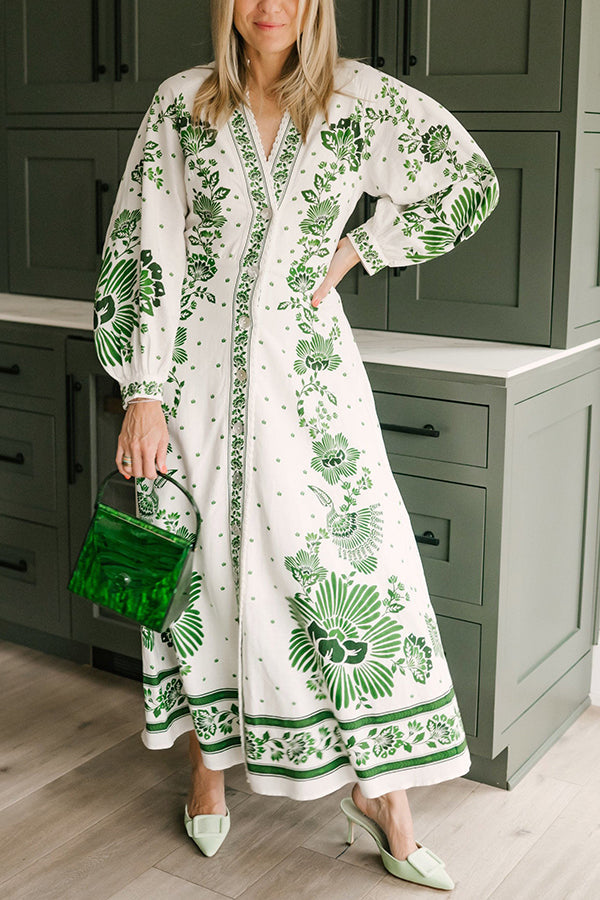 Vestido maxi abotonado