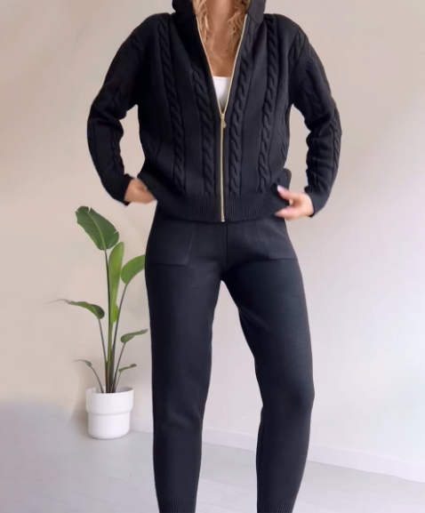 Conjunto Emily: cárdigan de punto trenzado