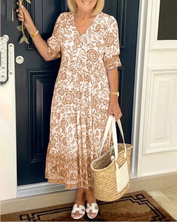 Adriana – Vestido bohemio con escote en V