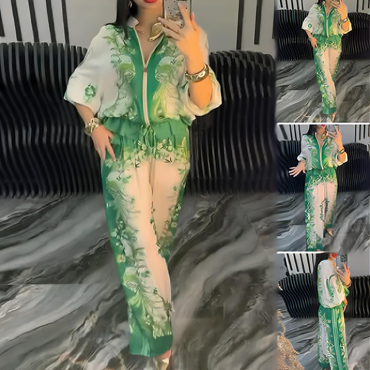 Ana - Conjunto elegante de dos piezas con cremallera
