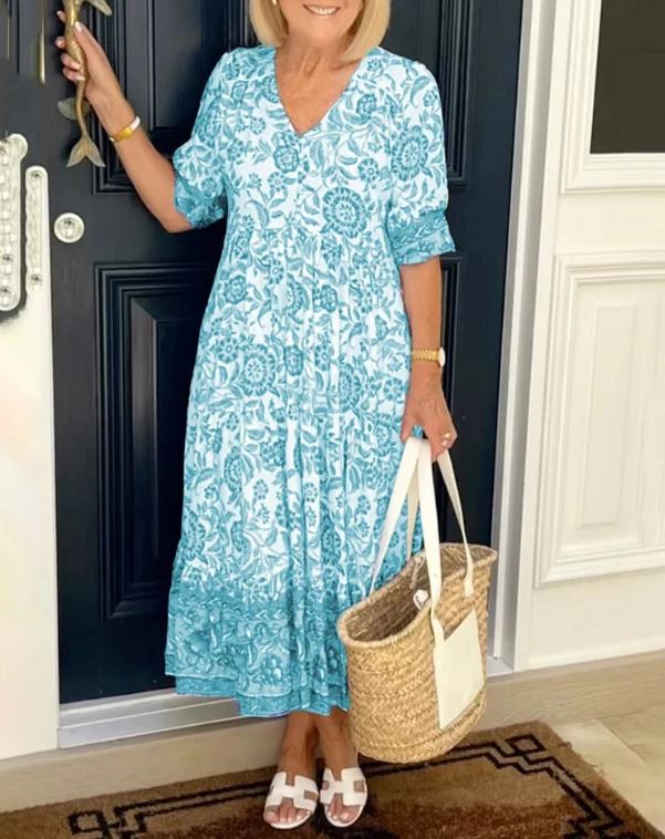 Adriana – Vestido bohemio con escote en V