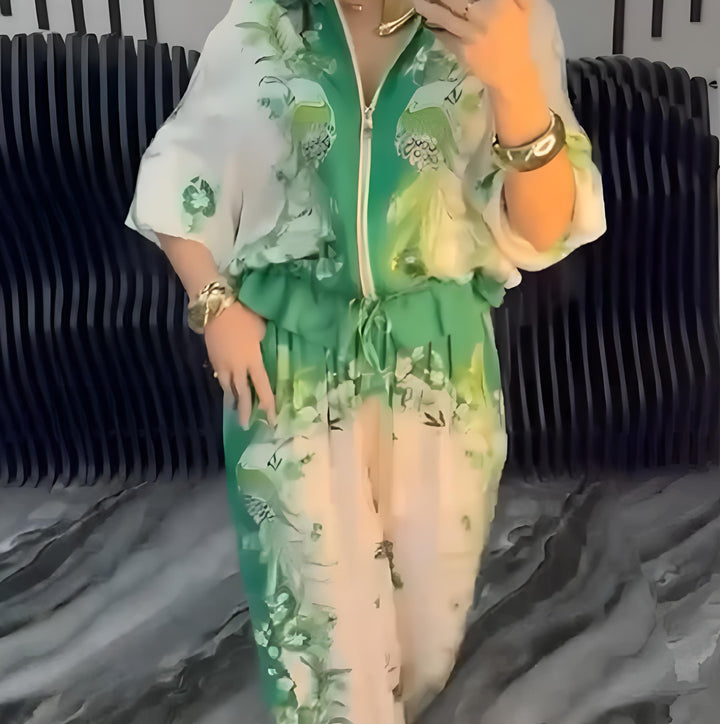 Ana - Conjunto elegante de dos piezas con cremallera