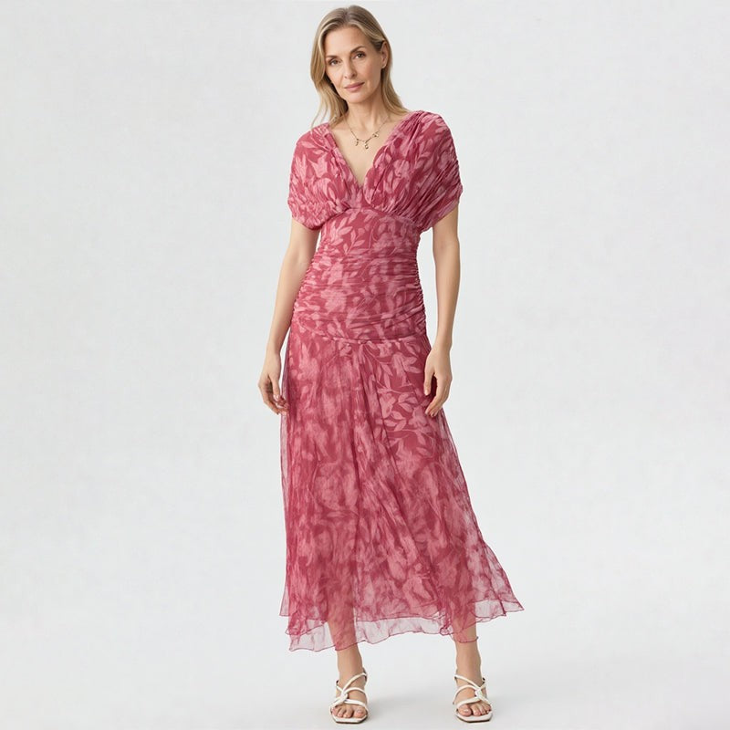 Celia – Vestido estampado con escote en V