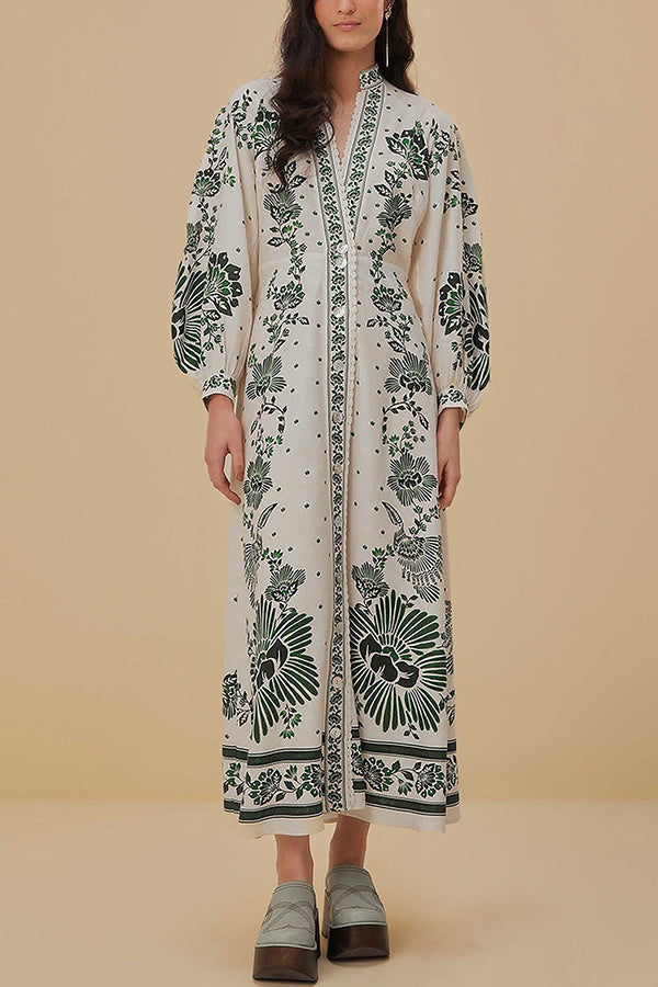 Vestido maxi abotonado