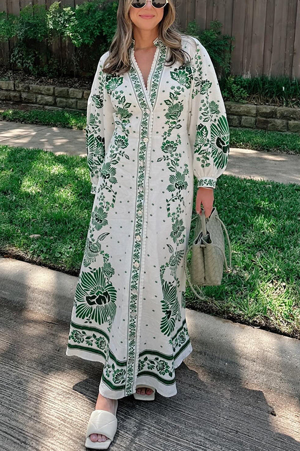 Vestido maxi abotonado