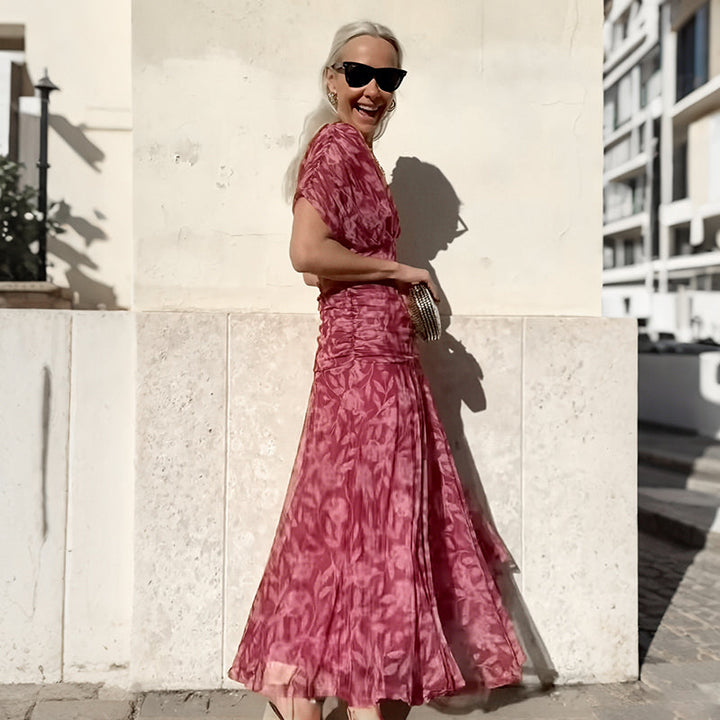 Celia – Vestido estampado con escote en V
