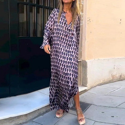 Geraldine - Vestido Elegante con Estampado Marrón