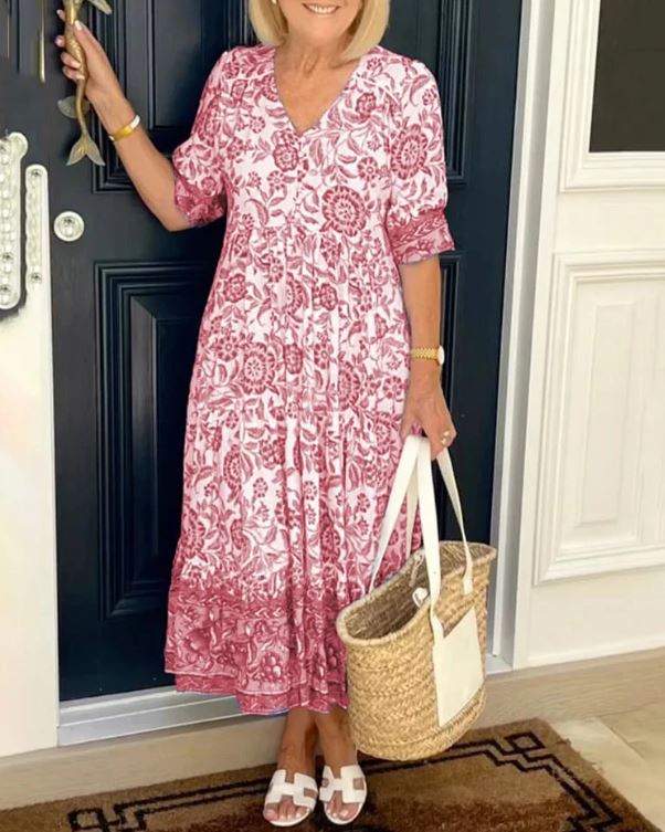 Adriana – Vestido bohemio con escote en V