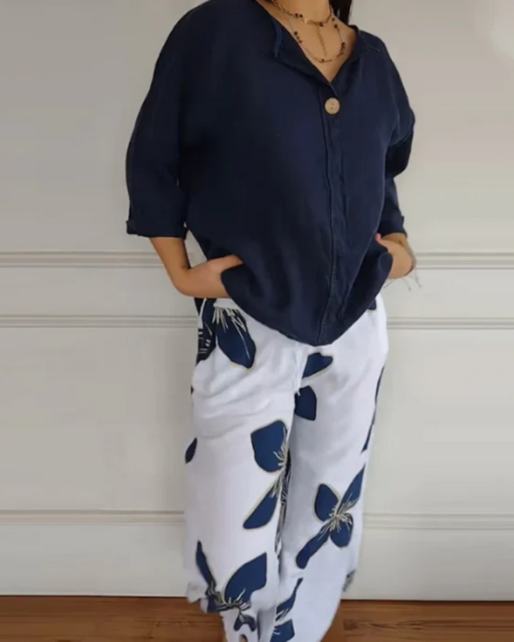 Rosa - Conjunto de top y pantalón