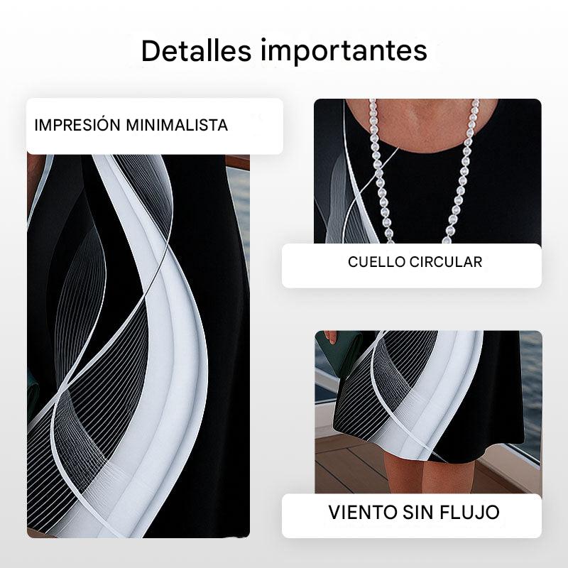 Adele – Vestido midi con estampado y cuello redondo