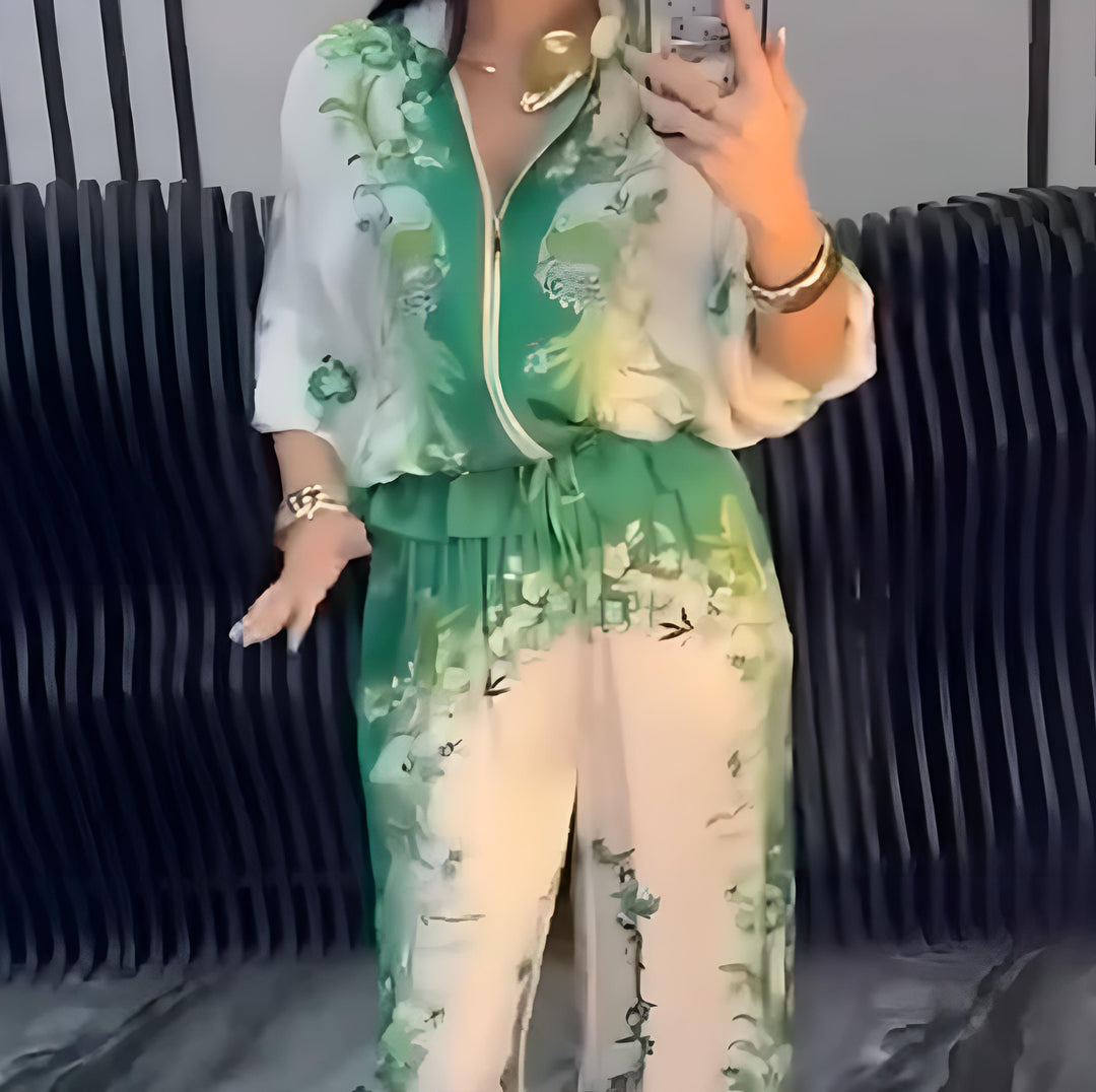 Ana - Conjunto elegante de dos piezas con cremallera
