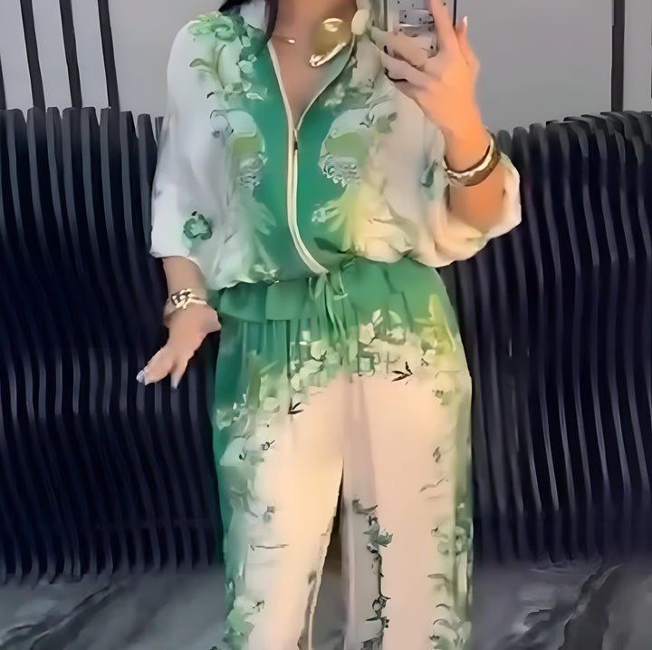Ana - Conjunto elegante de dos piezas con cremallera