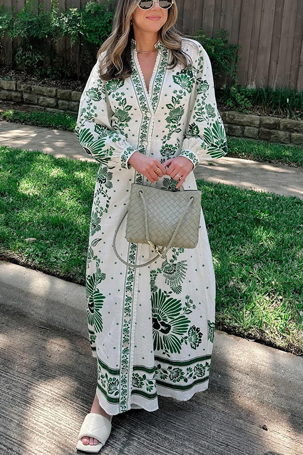 Vestido maxi abotonado