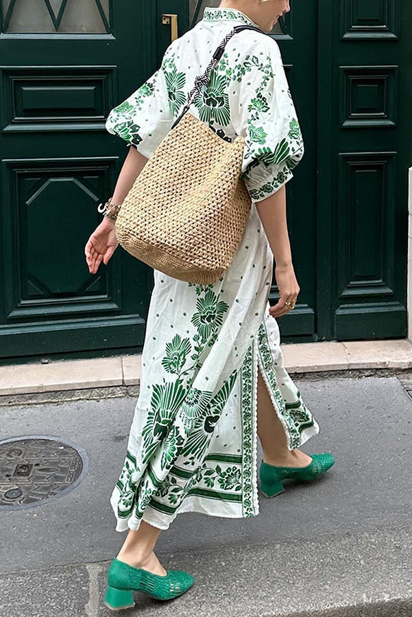 Vestido maxi abotonado