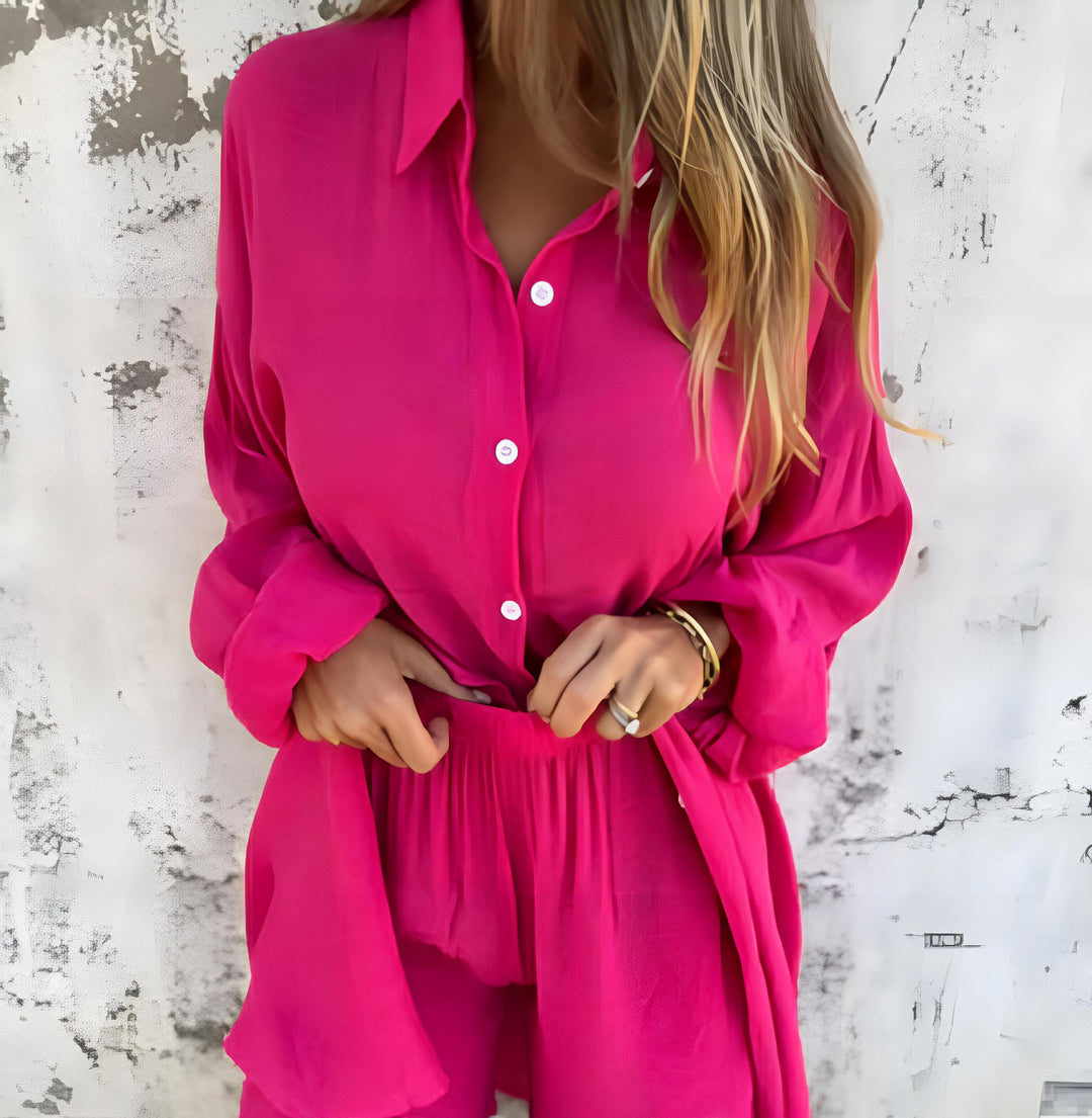 Conjunto deportivo Alondra – Camisa de manga larga y pantalones cortos