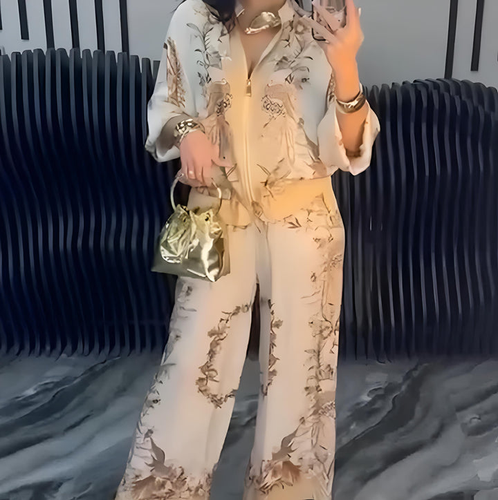 Ana - Conjunto elegante de dos piezas con cremallera