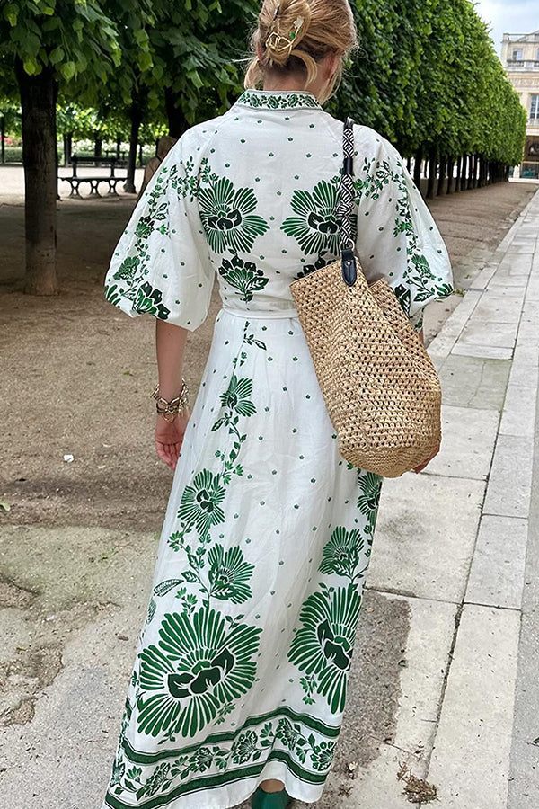 Vestido maxi abotonado