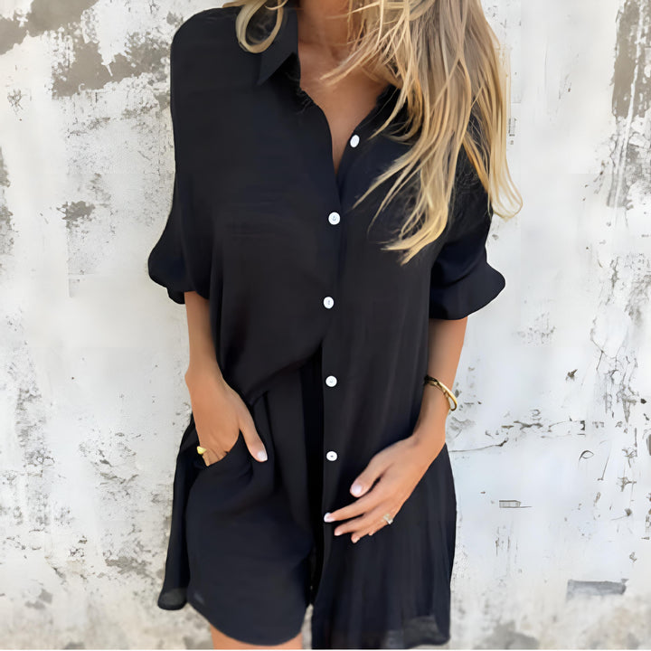 Conjunto deportivo Alondra – Camisa de manga larga y pantalones cortos