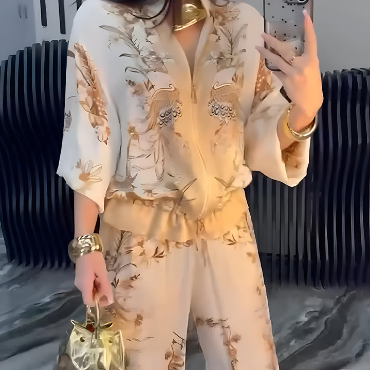 Ana - Conjunto elegante de dos piezas con cremallera
