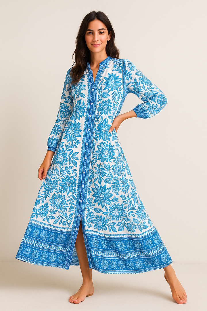 Vestido maxi abotonado