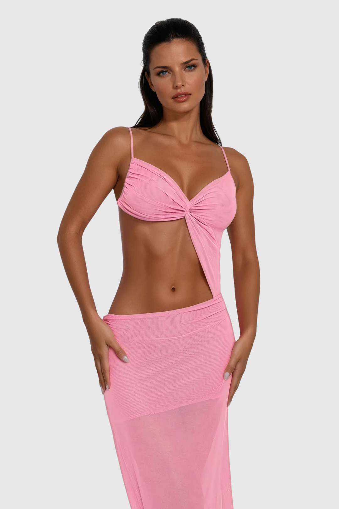 Vestido Largo con Aberturas Asimétrico y Espalda Descubierta