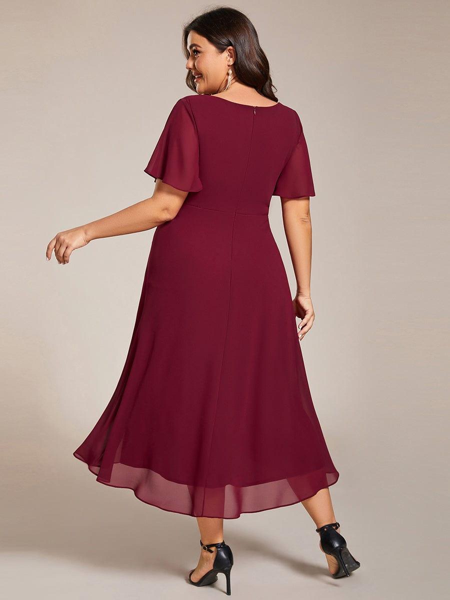 Regina – Vestido midi de gasa con mangas vaporosas