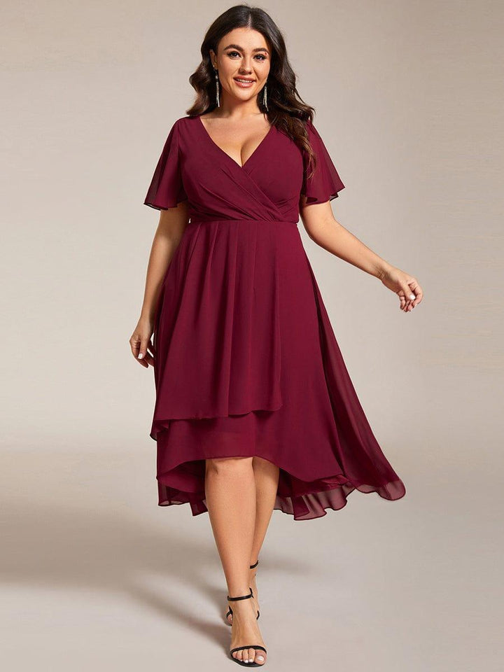 Regina – Vestido midi de gasa con mangas vaporosas