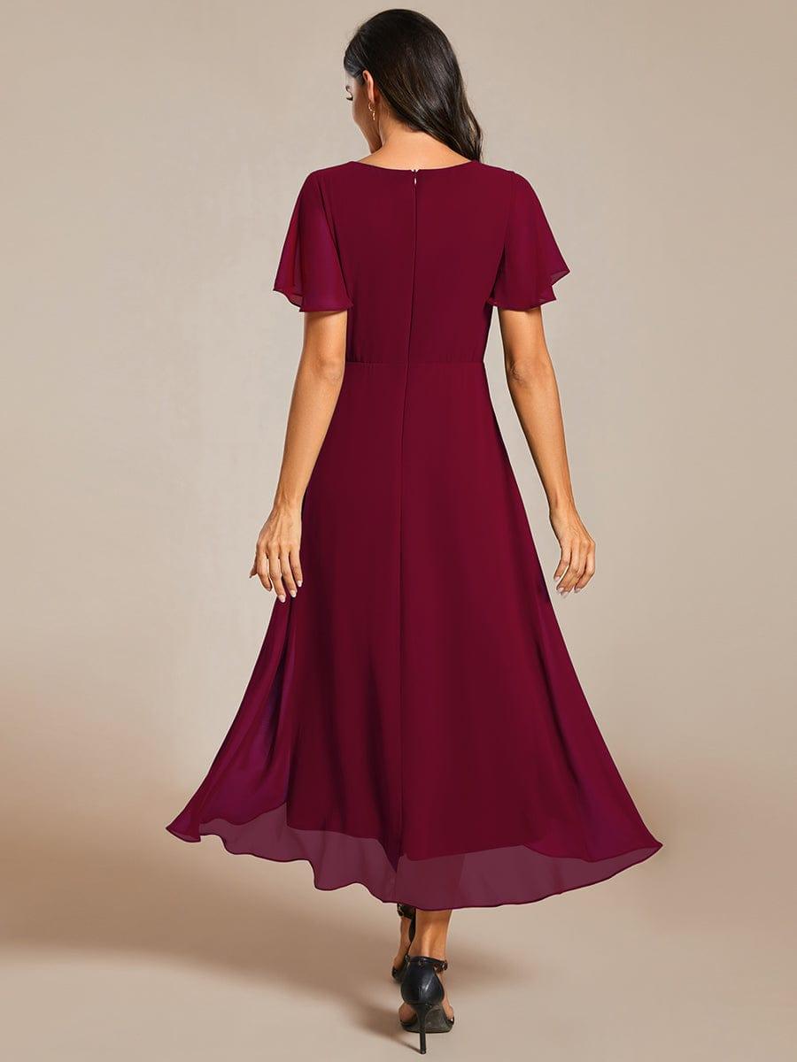 Regina – Vestido midi de gasa con mangas vaporosas