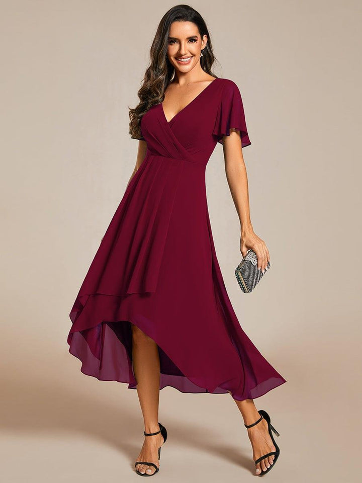 Regina – Vestido midi de gasa con mangas vaporosas