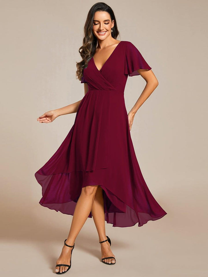 Regina – Vestido midi de gasa con mangas vaporosas