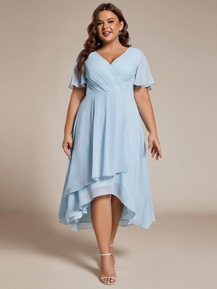 Regina – Vestido midi de gasa con mangas vaporosas