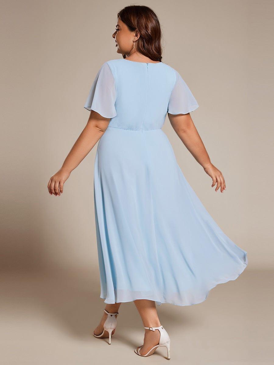 Regina – Vestido midi de gasa con mangas vaporosas
