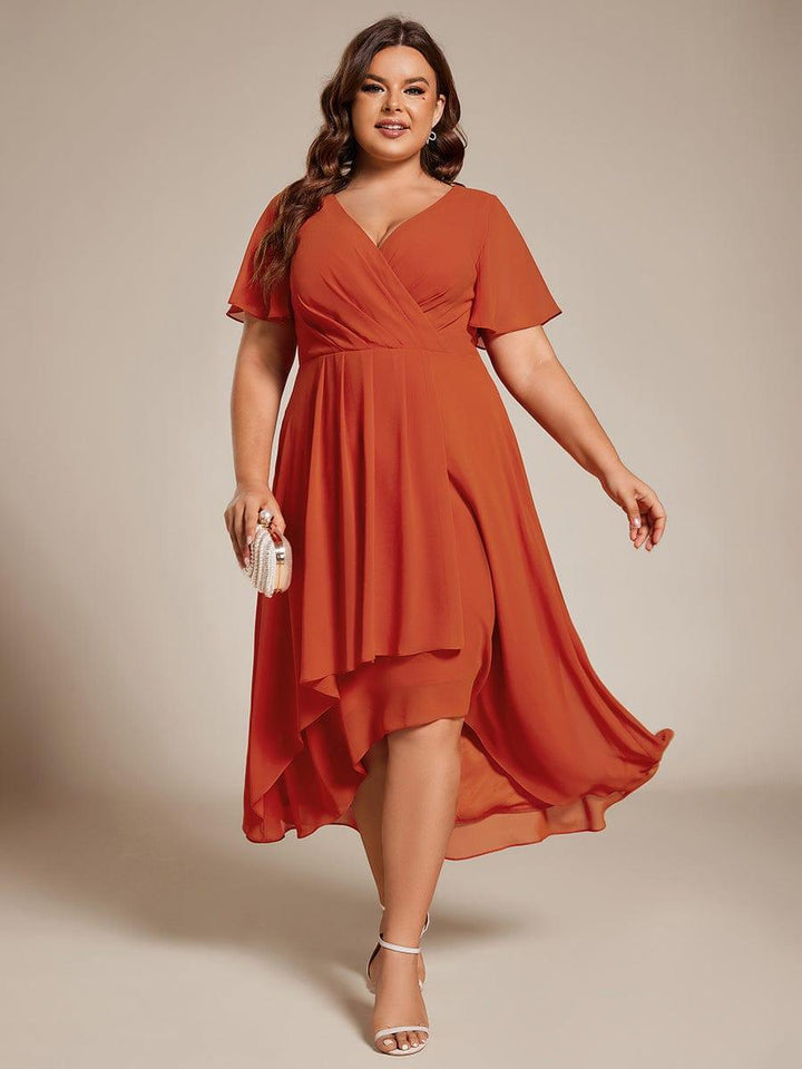 Regina – Vestido midi de gasa con mangas vaporosas