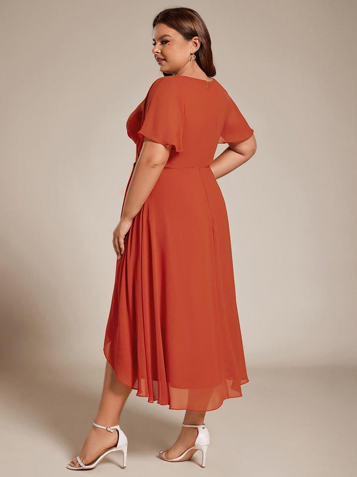 Regina – Vestido midi de gasa con mangas vaporosas