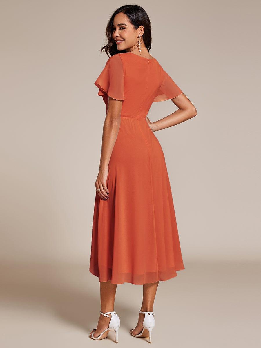 Regina – Vestido midi de gasa con mangas vaporosas