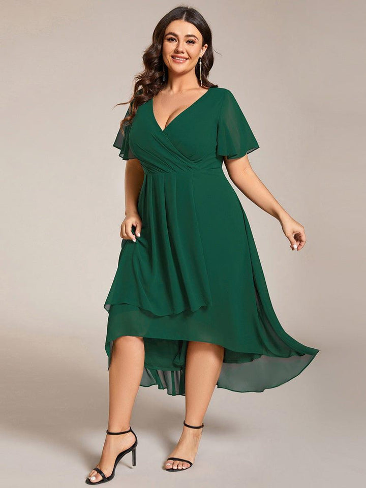 Regina – Vestido midi de gasa con mangas vaporosas