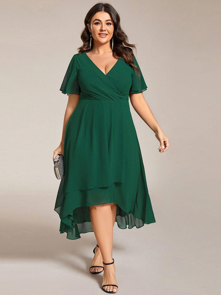 Regina – Vestido midi de gasa con mangas vaporosas