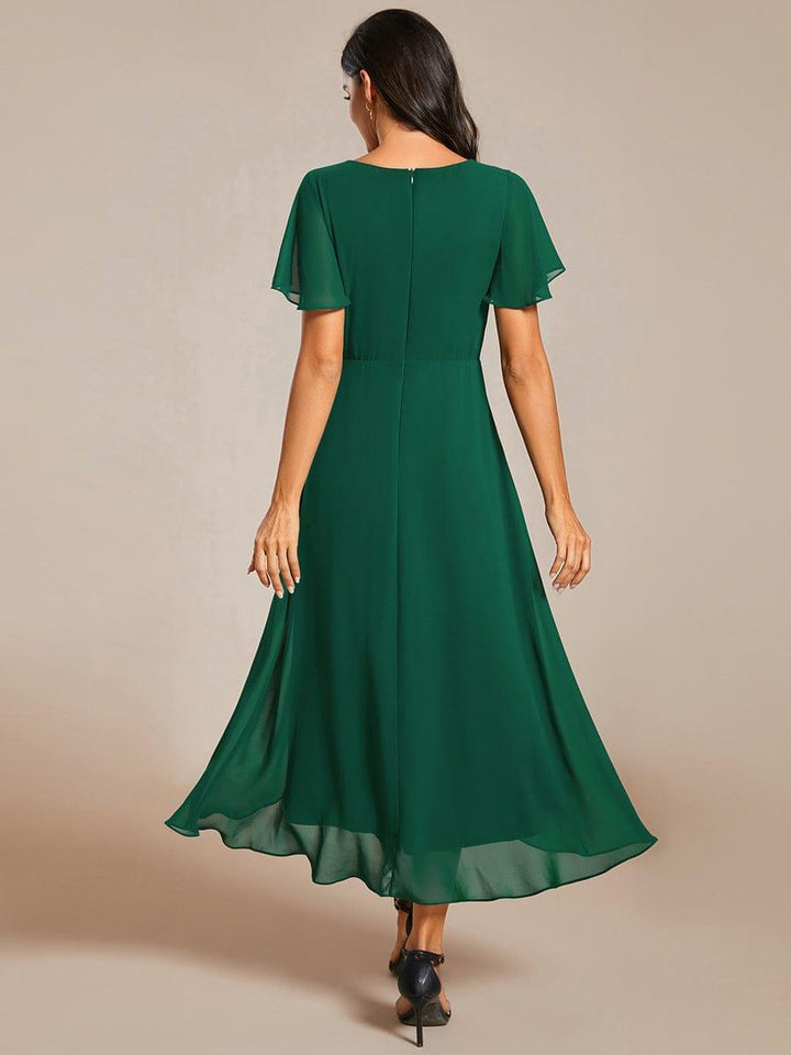Regina – Vestido midi de gasa con mangas vaporosas