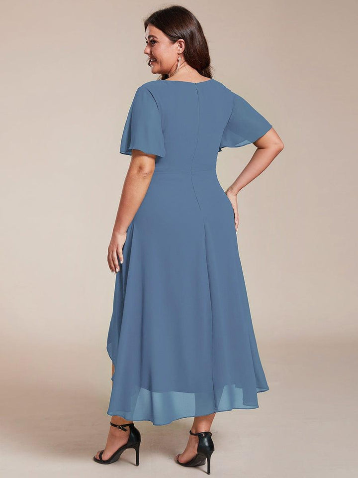 Regina – Vestido midi de gasa con mangas vaporosas