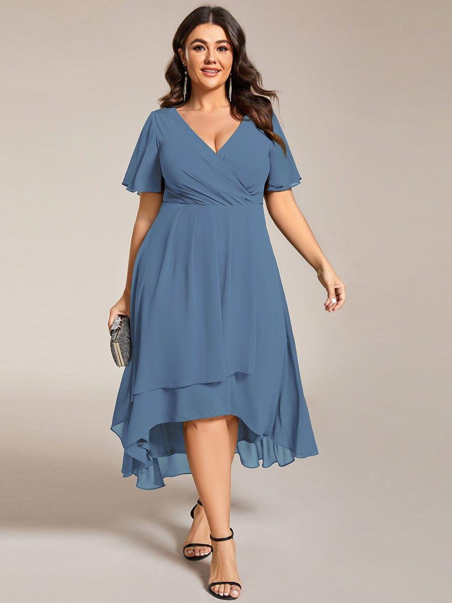 Regina – Vestido midi de gasa con mangas vaporosas