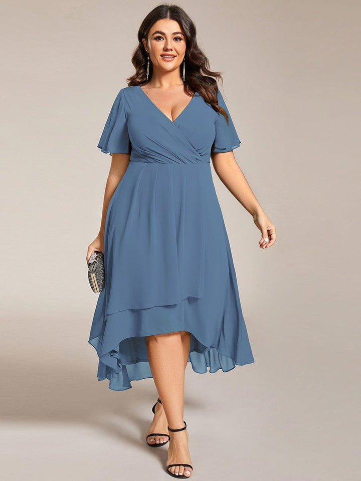 Regina – Vestido midi de gasa con mangas vaporosas