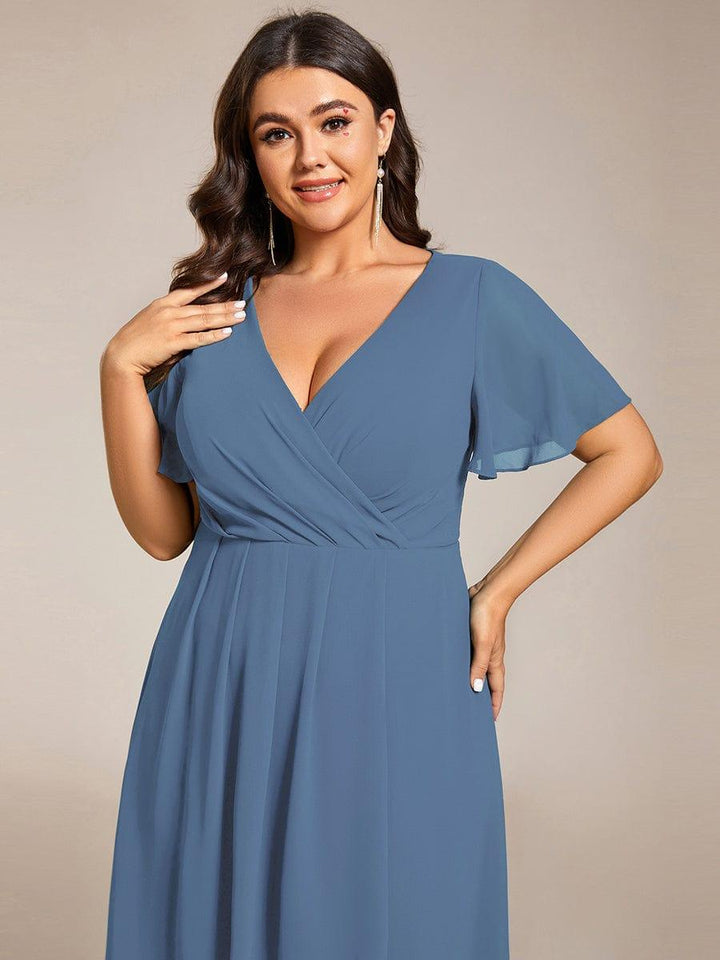 Regina – Vestido midi de gasa con mangas vaporosas