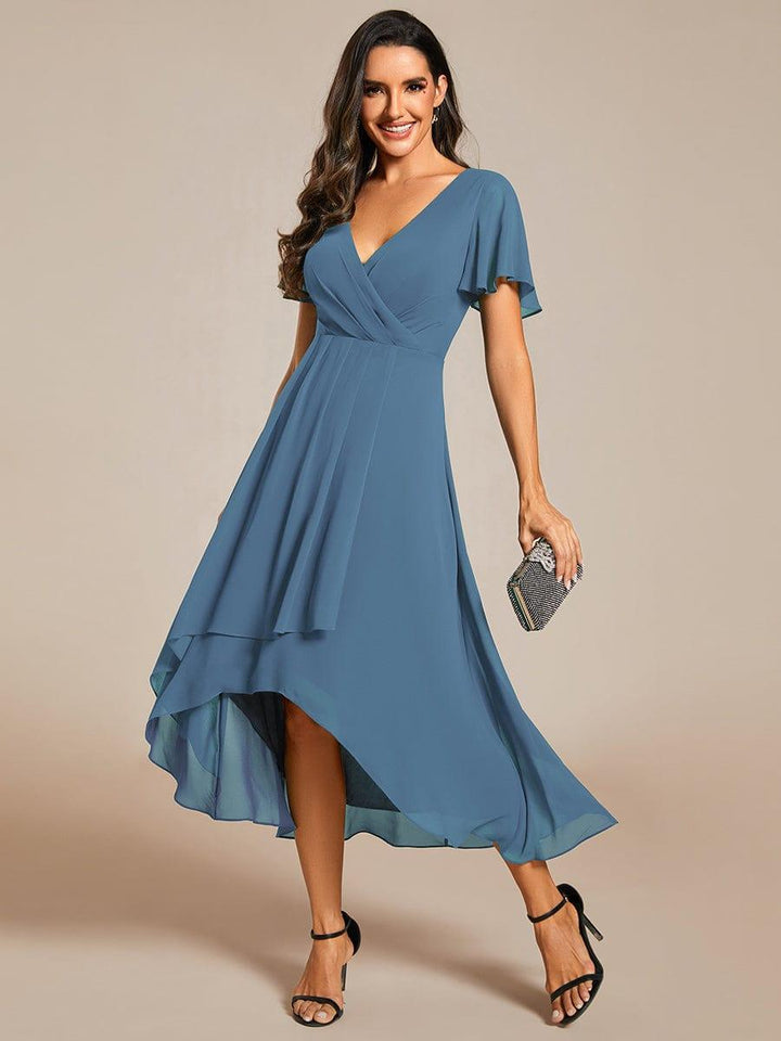 Regina – Vestido midi de gasa con mangas vaporosas