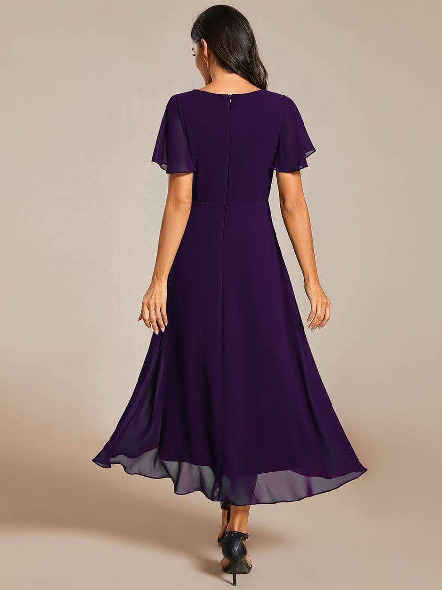 Regina – Vestido midi de gasa con mangas vaporosas
