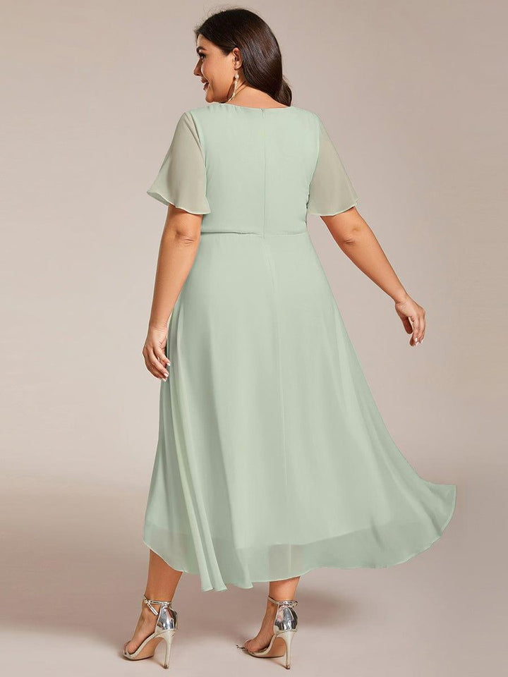 Regina – Vestido midi de gasa con mangas vaporosas