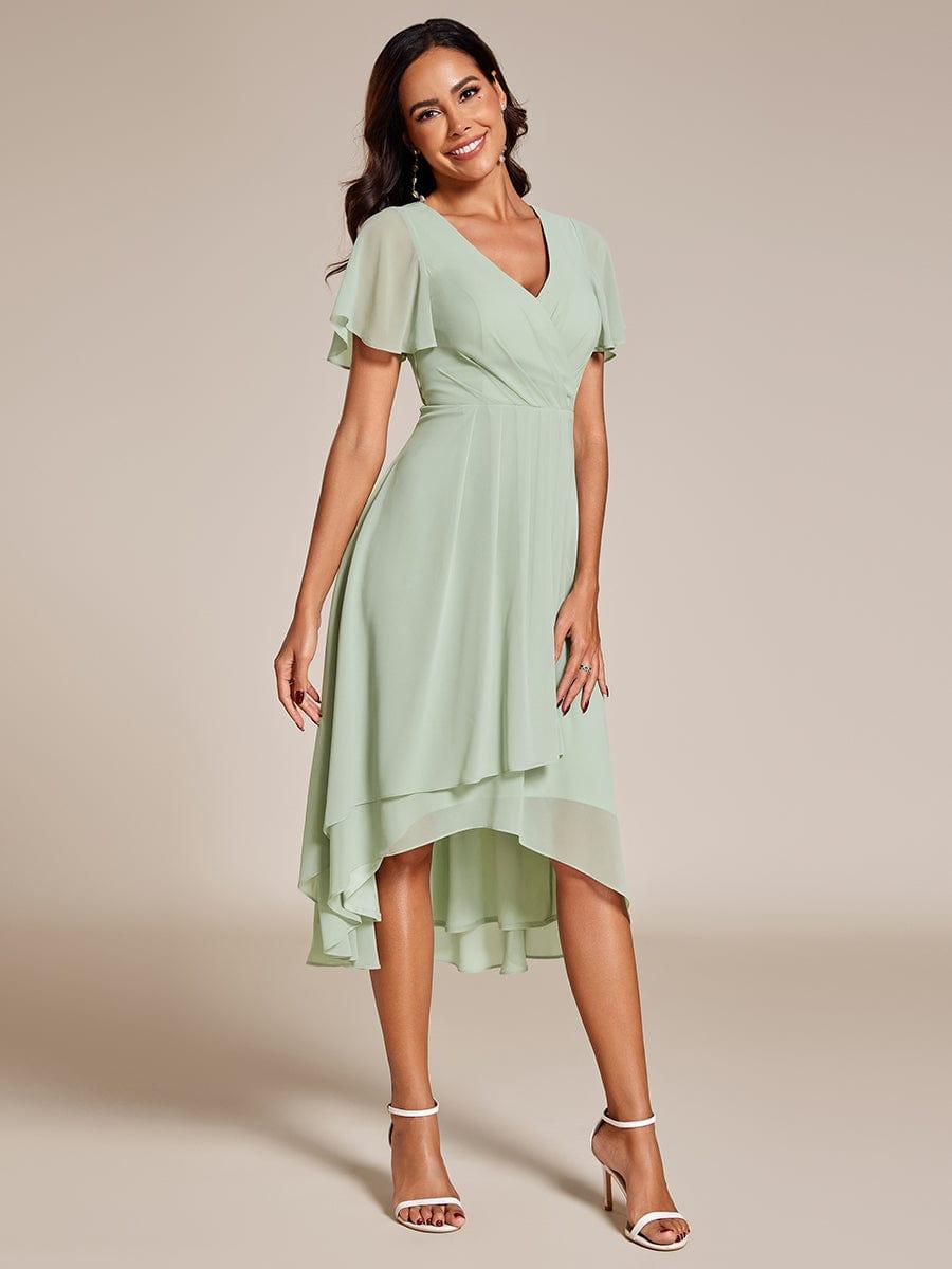 Regina – Vestido midi de gasa con mangas vaporosas