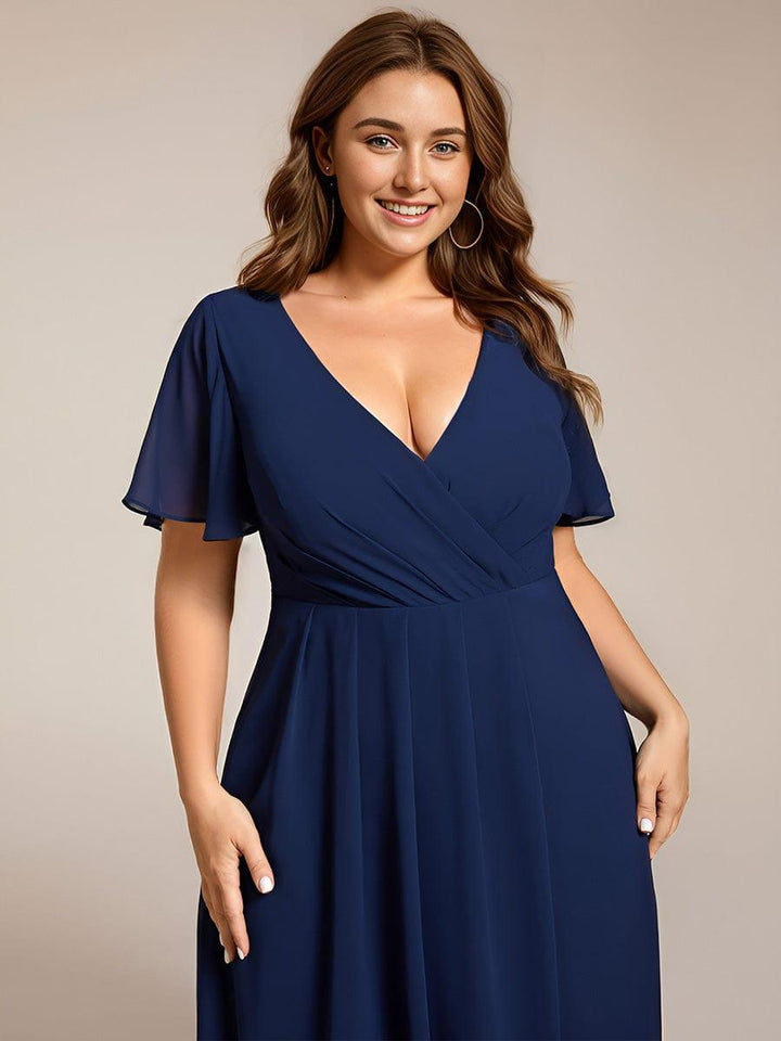 Regina – Vestido midi de gasa con mangas vaporosas